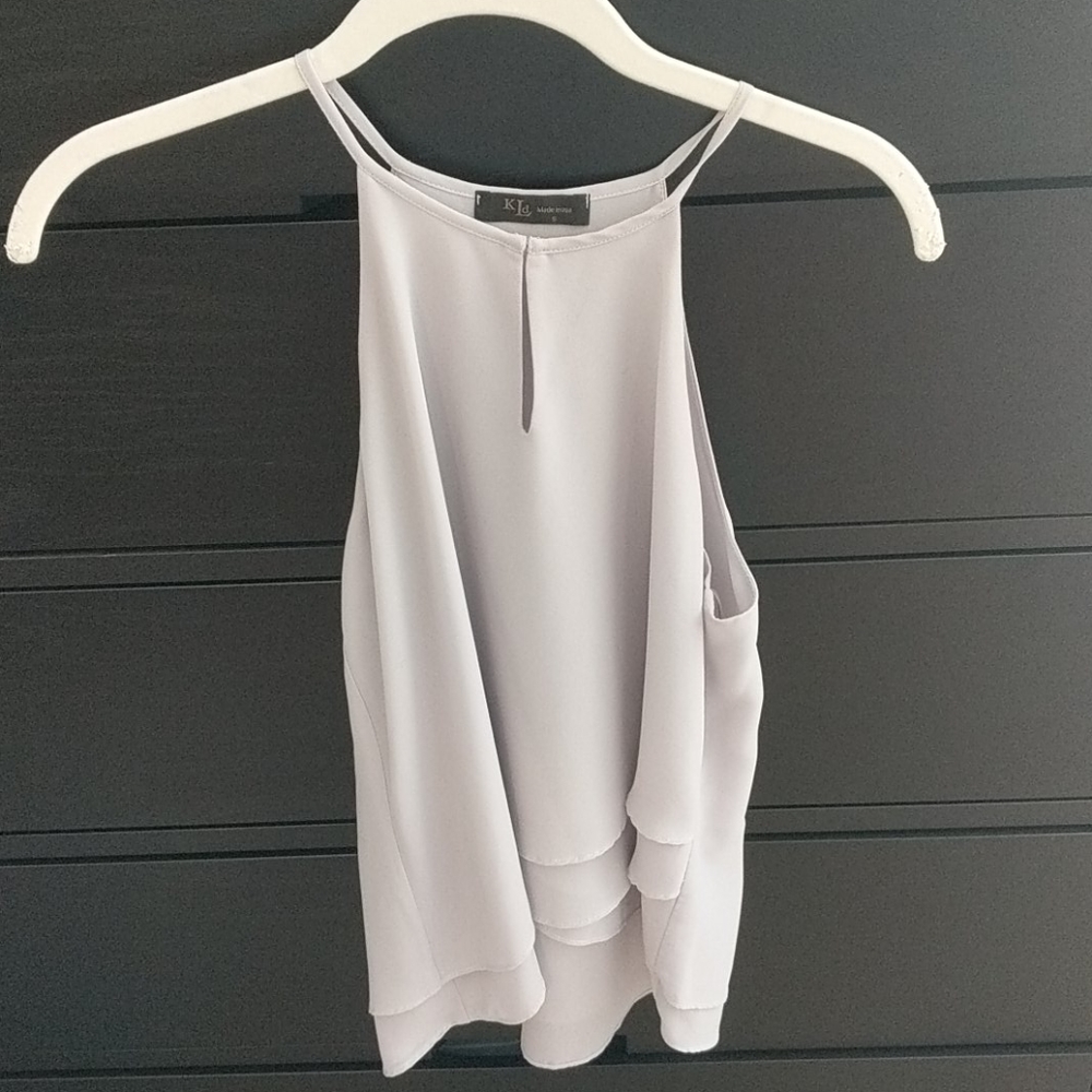 Light grey eyelet front camisole